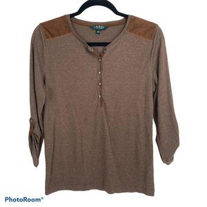 Lauren Ralph Lauren Brown Top L